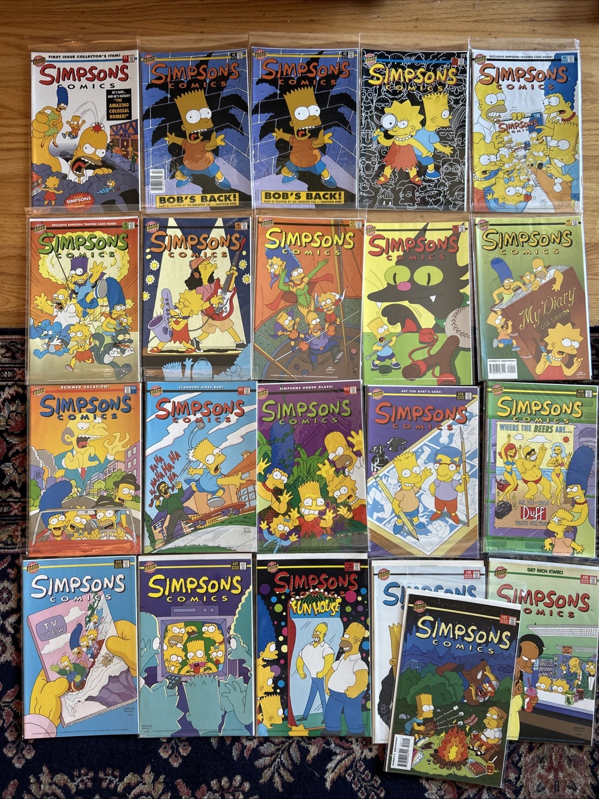 Simpsons Comics Run Lot #1-15, 17, 18, 20-22 NM Bongo 1993 Matt Groening Poster