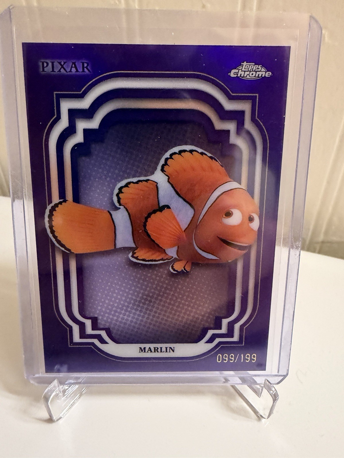 2024 Topps Chrome Disney Marlin Purple Refractor /199 Finding Nemo