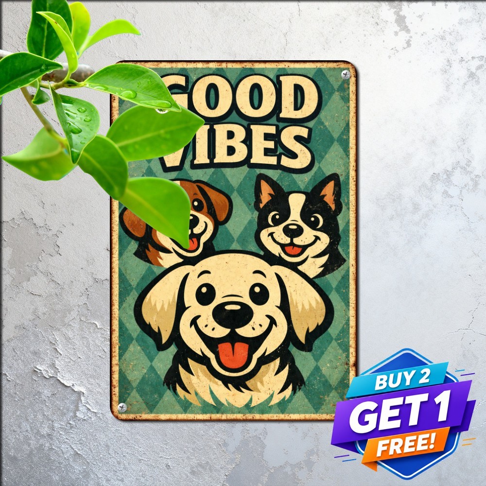 Nice Butt Funny Puppy Restroom Bathroom Retro Metal Tin Sign Wall Art 8x12
