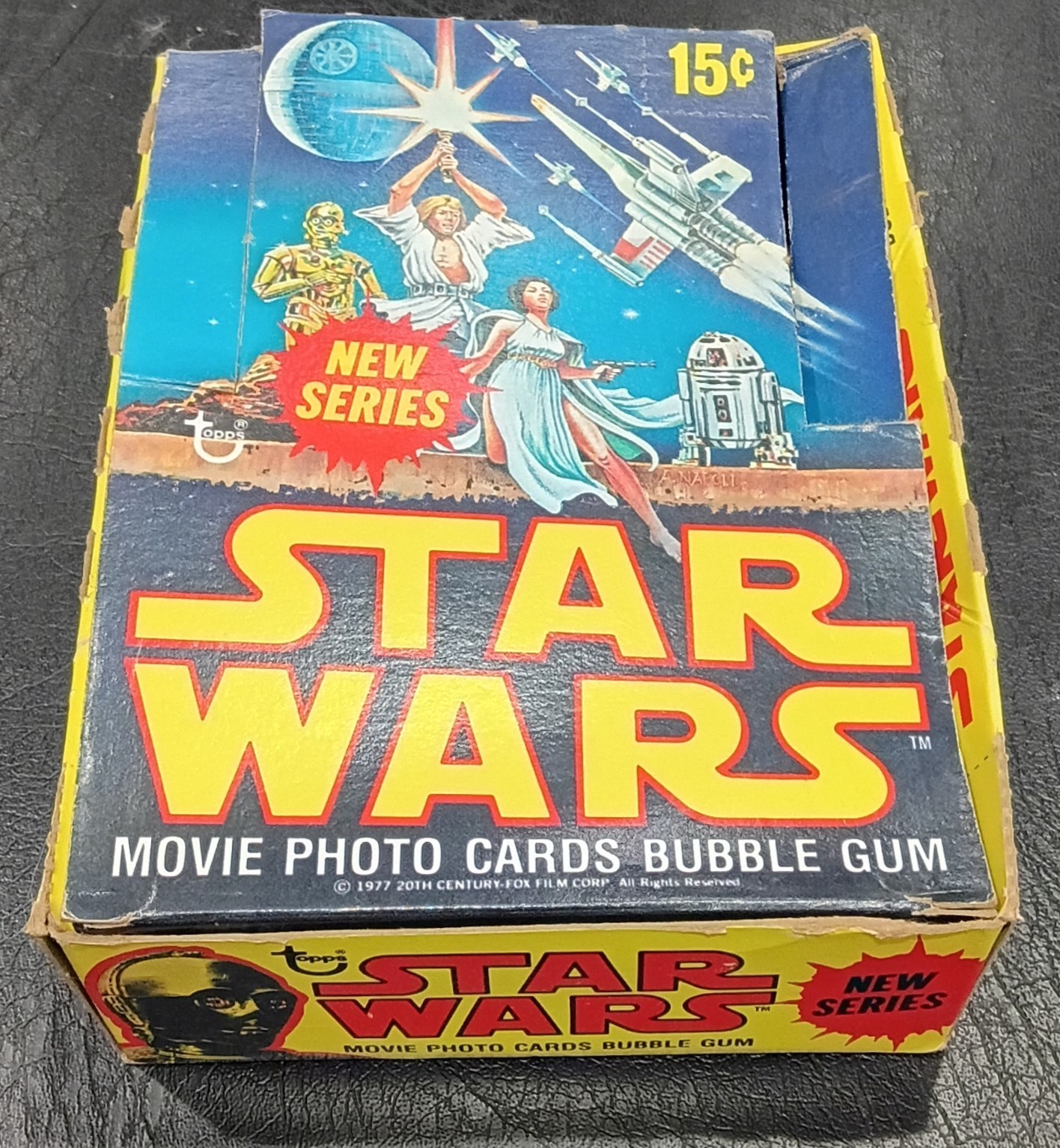 Vintage 1977 Topps Star Wars Movie Photo Cards Empty Wax Box Yellow 3rd Series