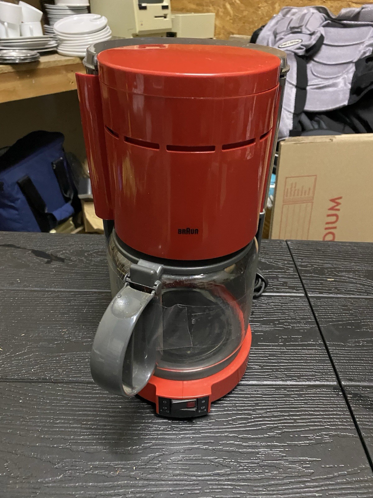 Rare red and gray vintage 4063 Braun Aromaster 12 cup coffeemaker Germany 