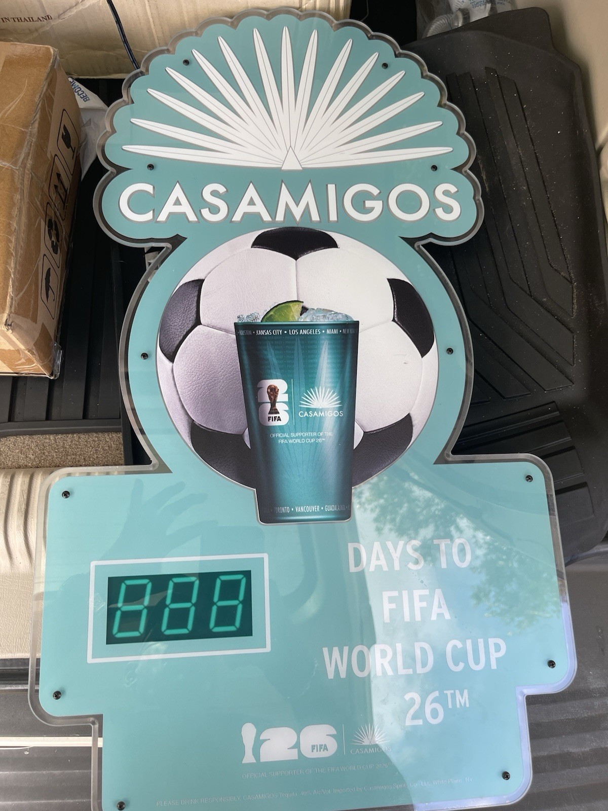 Casamigos FIFA World Cup 26 LED Countdown Bar Sign Official Display+Free FIFA