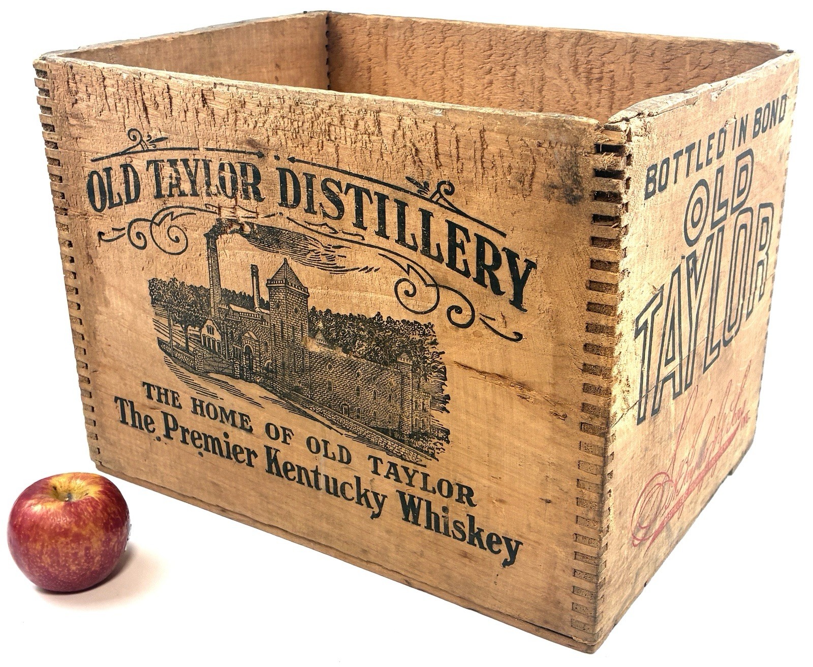 GREAT🔥1913 Old E.H. Taylor Kentucky Whiskey Crate Prohibition Wood Box Antique