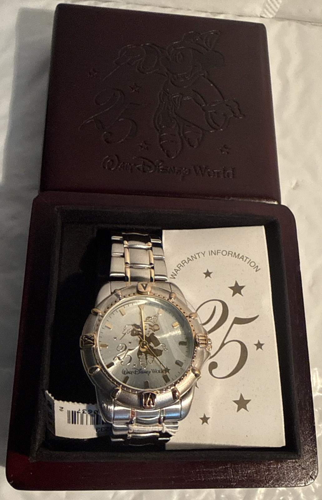 Vintage Walt Disney World 25th Anniversary Sorcerer Mickey Mouse Watch w/ Box