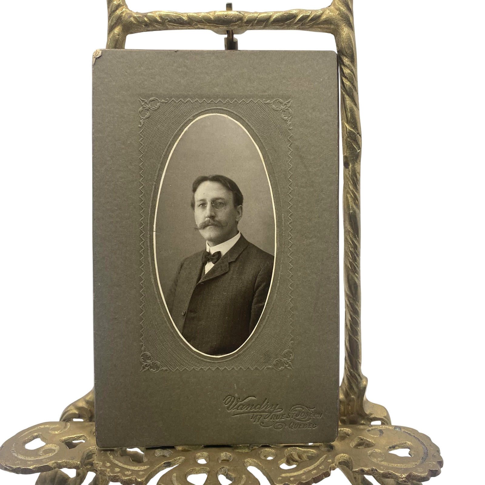 Vintage Wandlyn Quebec Man Portrait Cabinet Card Photo 4x6 B&W Gelatin Original