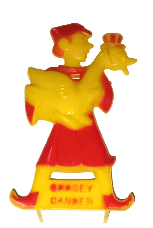 HTF Vtg MCM Rosen Rosbro Hard Plastic Goosey Gander Lollipop Sucker Candy Holder