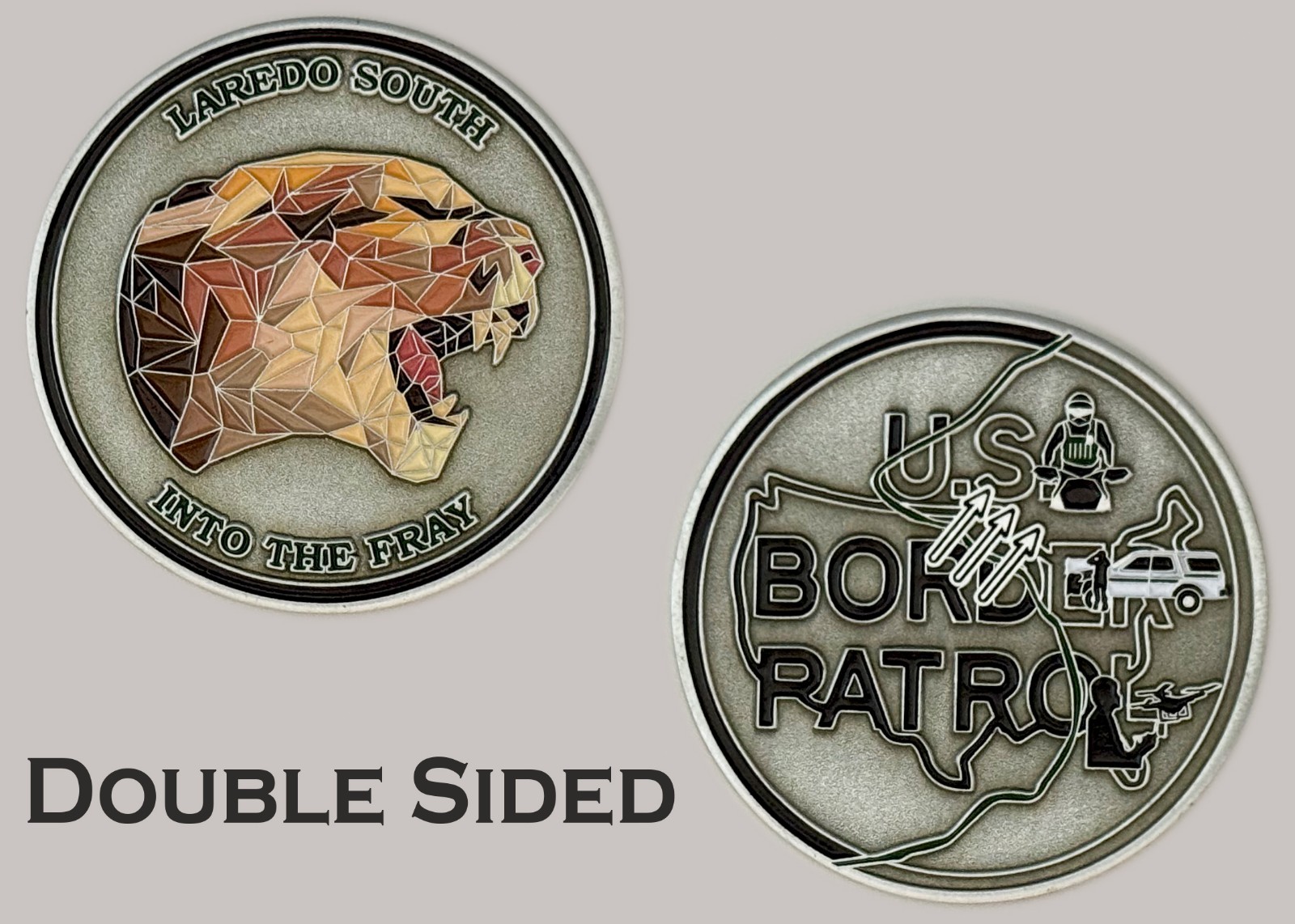 US Border Patrol Laredo South Cougar Into The Fray Challenge Coin  J#13