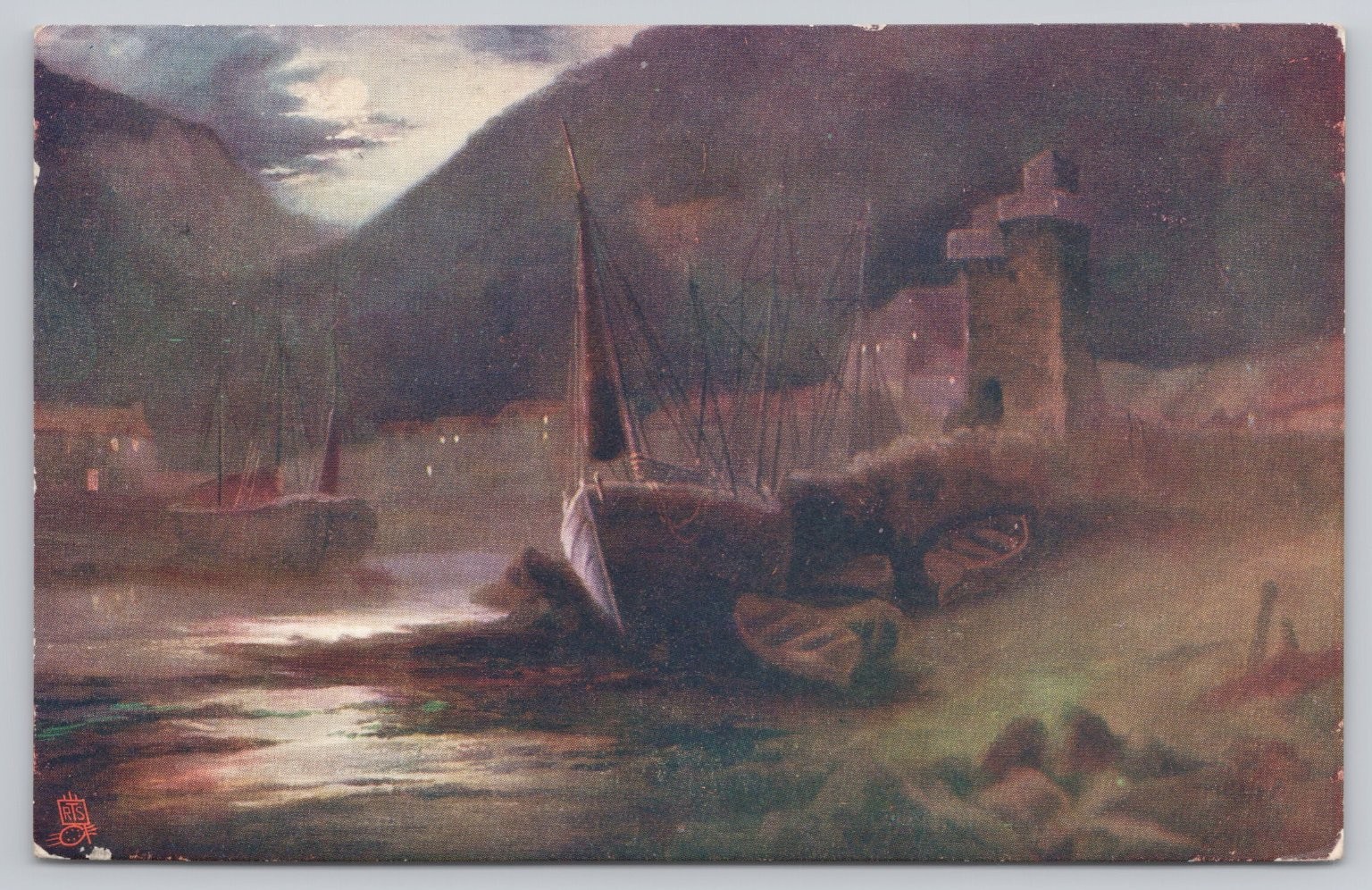 1906 Quiete Around the Coast North Devon England Coastal Harbor Postcard