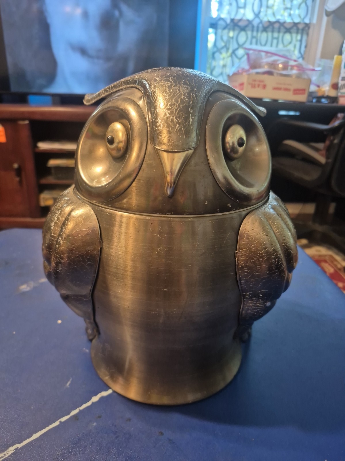 Vintage mid century owl ice bucket