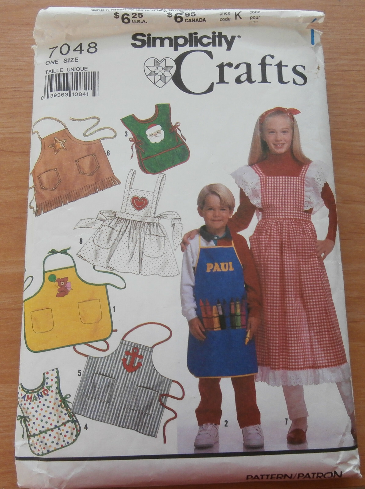 Simplicity Crafts Sewing Pattern Cute Childrens Aprons Nice Cute Designs Easy 
