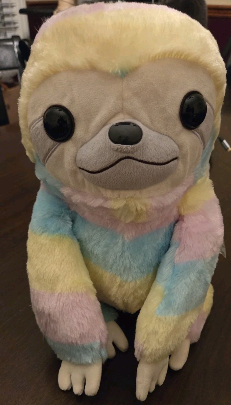 Amuse Collection Rainbow Sloth Plush Fuzzy Soft Cute 16\
