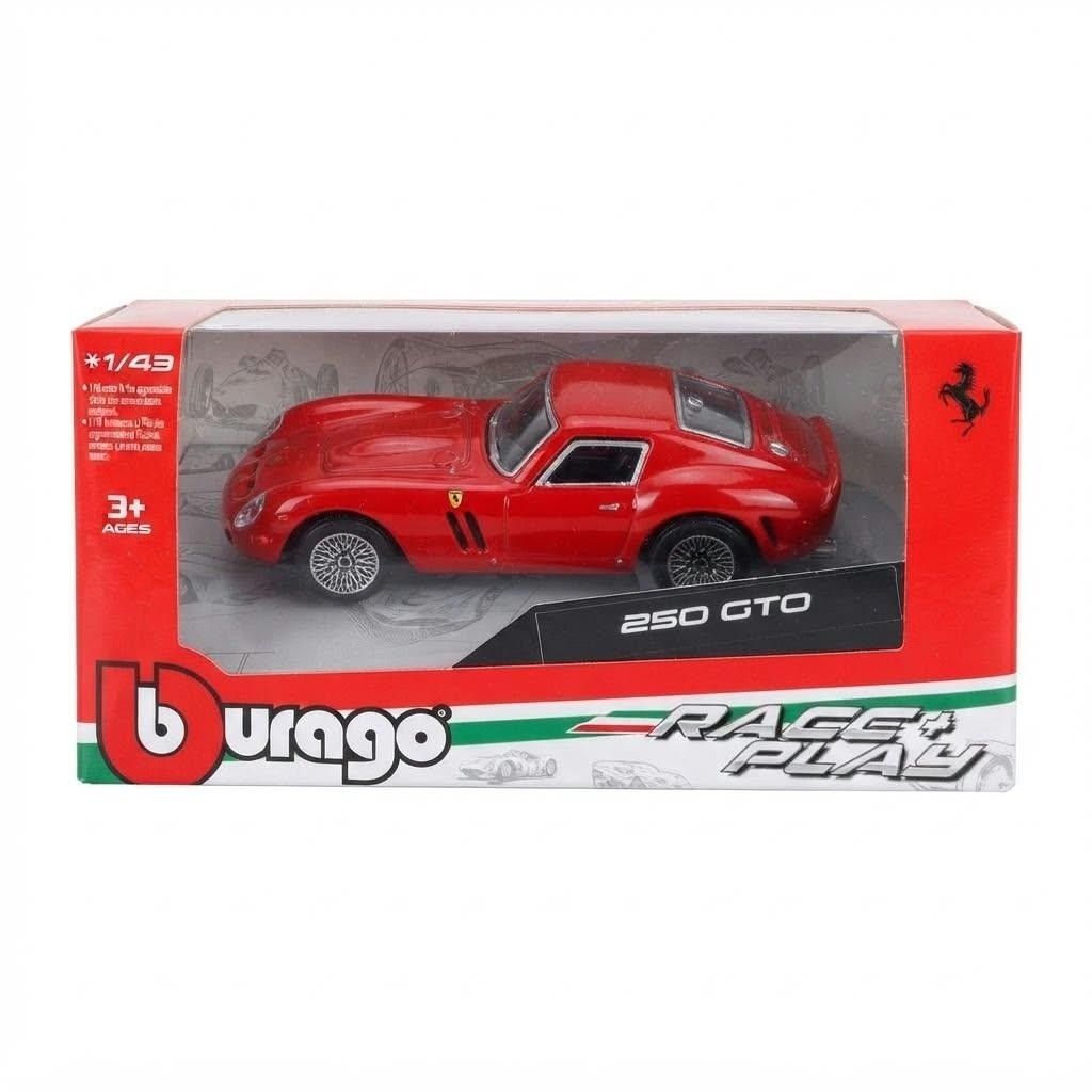 Bburago Ferrari 250 GTO Red 1/43 Scale Diecast Model Car Race & Play Series