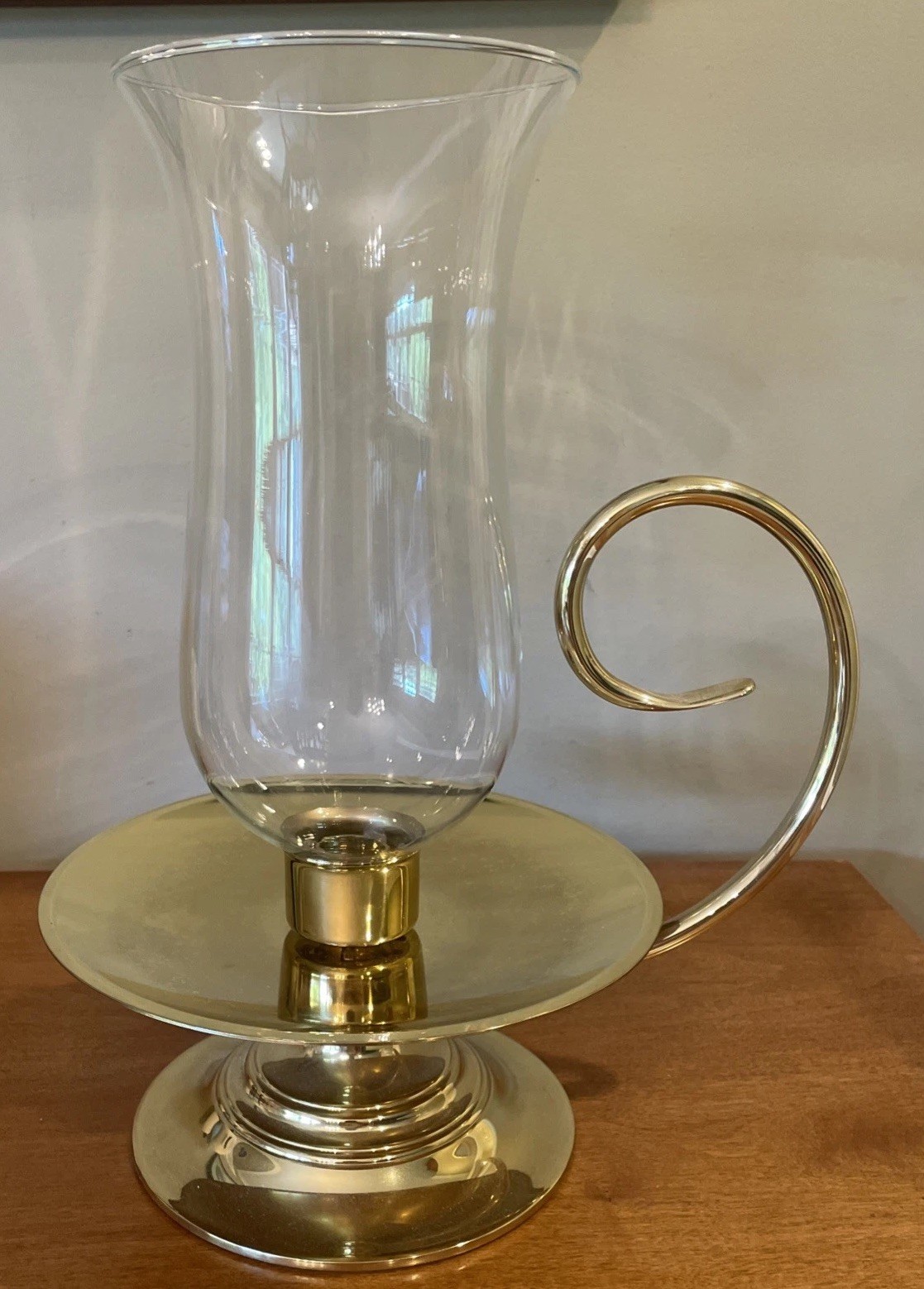 Vintage Baldwin Solid Brass Hurricane Candle Holder 14”x10”x8” Forged In America