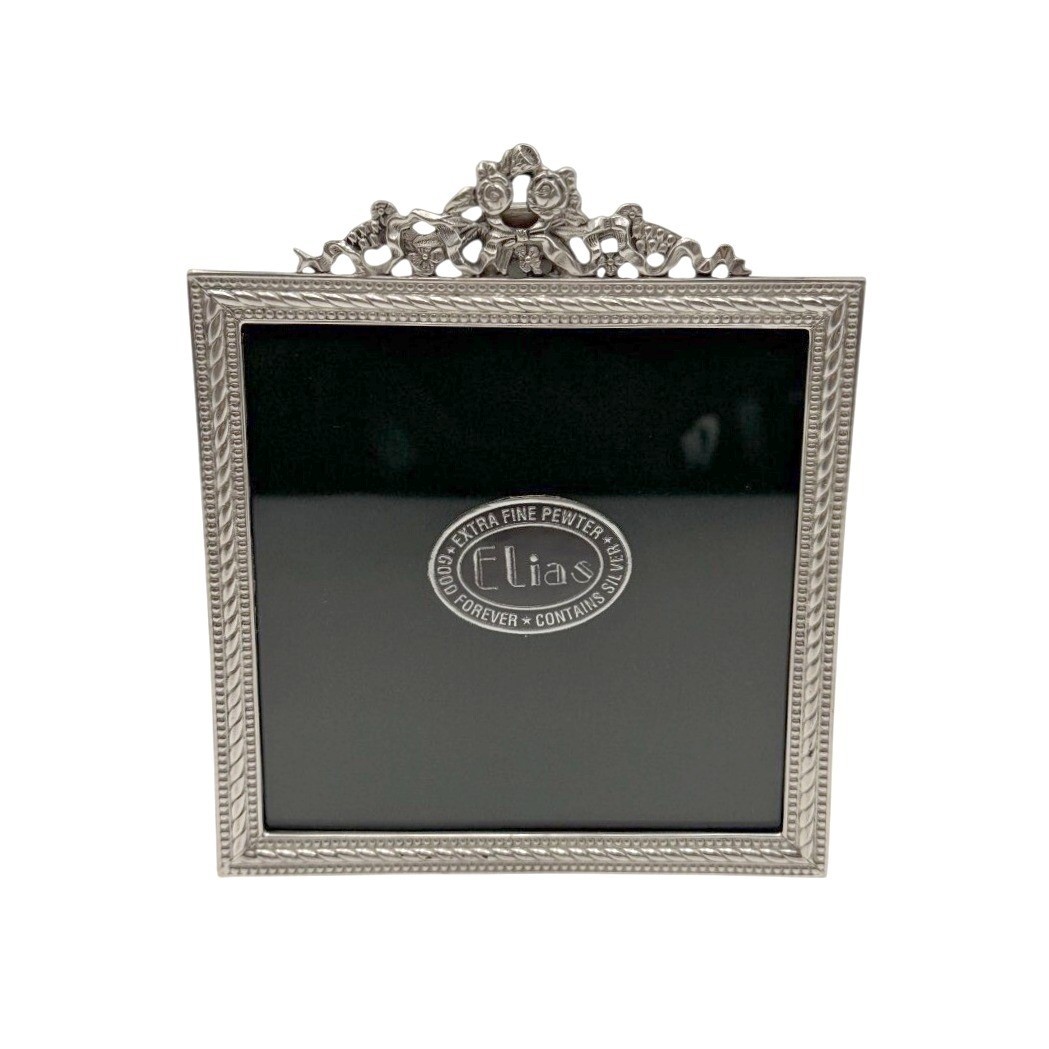 VTG Elias Artmetal Gothic Roses Ornate Sterling Pewter Silver Picture Frame