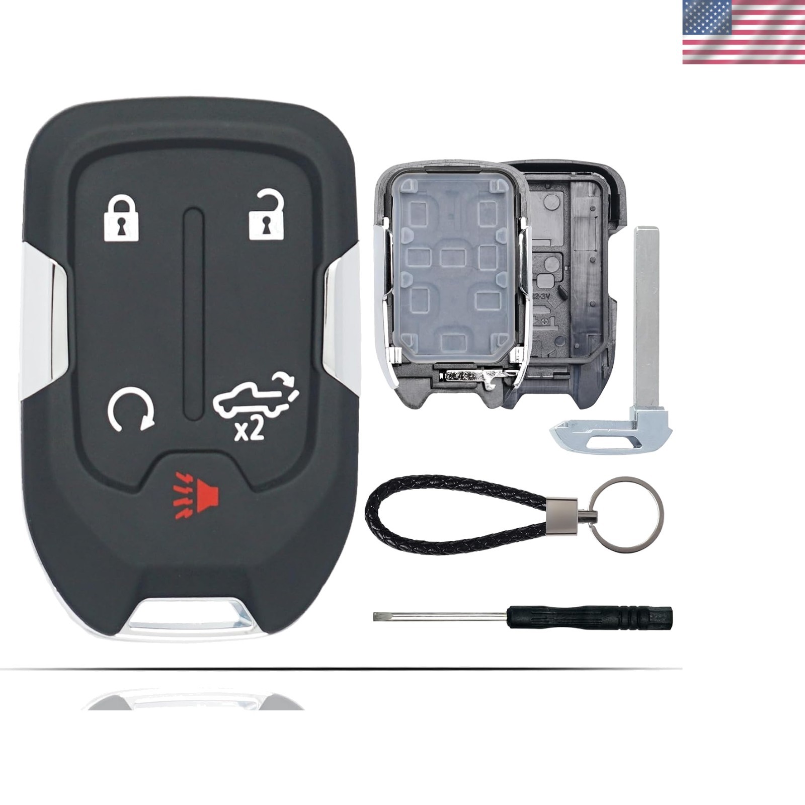 Replacement Key Fob Shell Case Fits for Chevy Silverado 2022 2021 2020 2019...