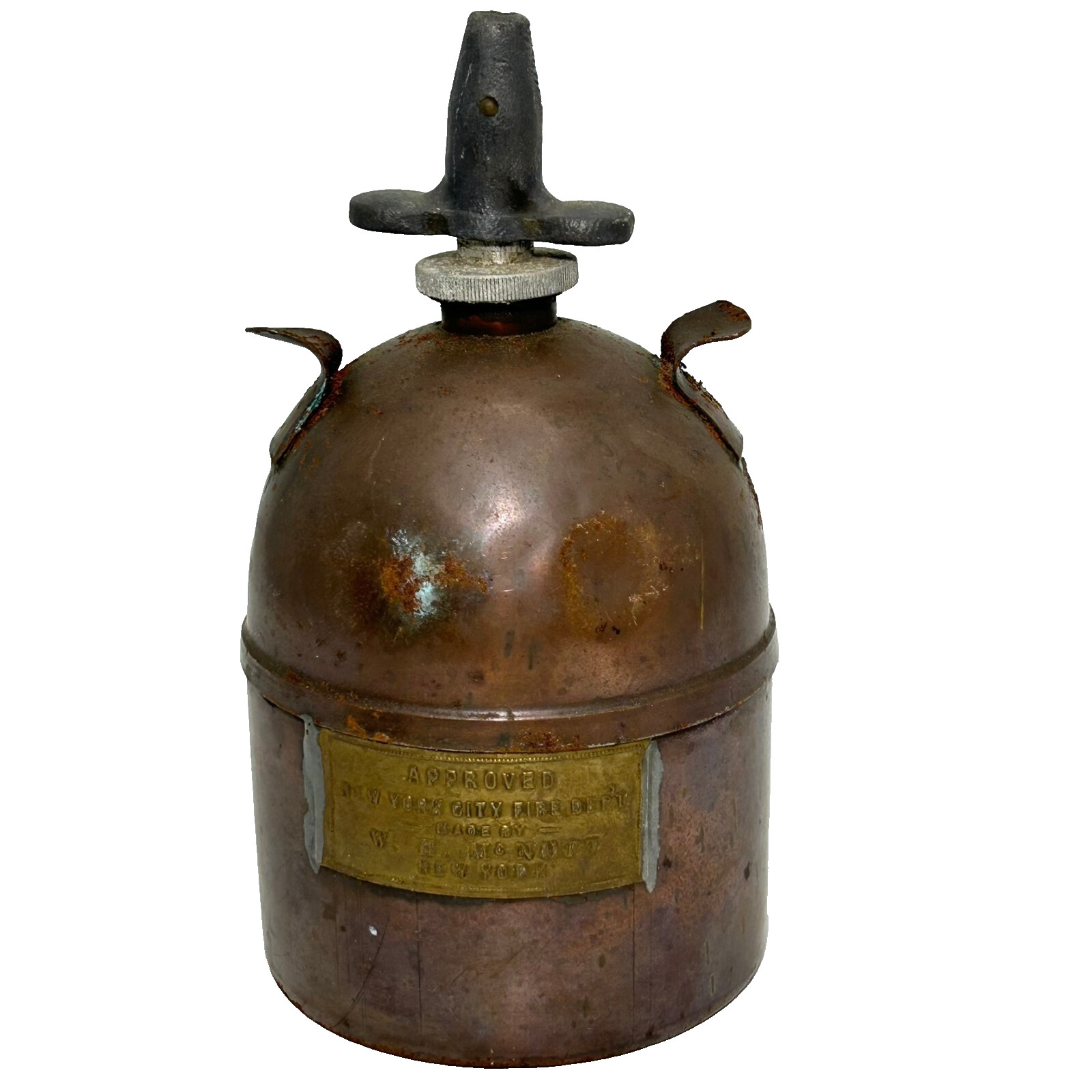 W.H. McNutt New York City Fire Department FDNY Fire Extinguisher Oil Can Brass