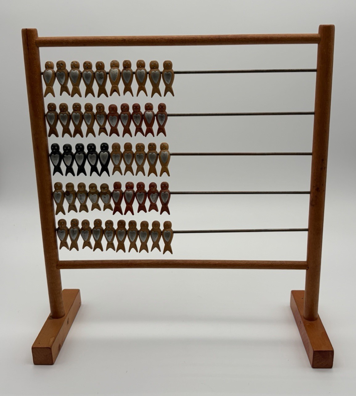 Vintage Wooden Abacus with Bird Counters 11\