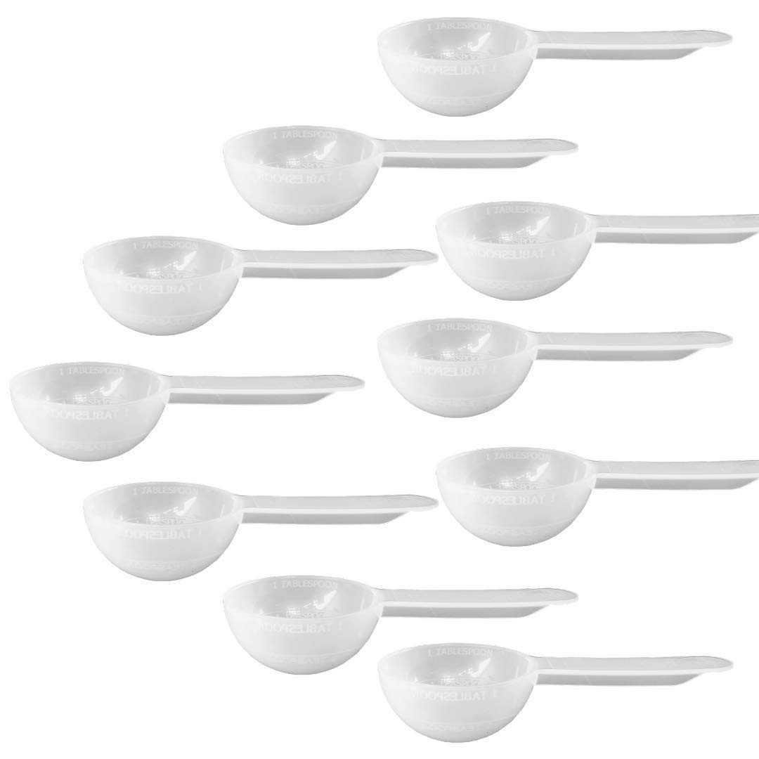 1 Tablespoon Measure Spoon Short Handle Scoops for Canisters 10 count, Clear