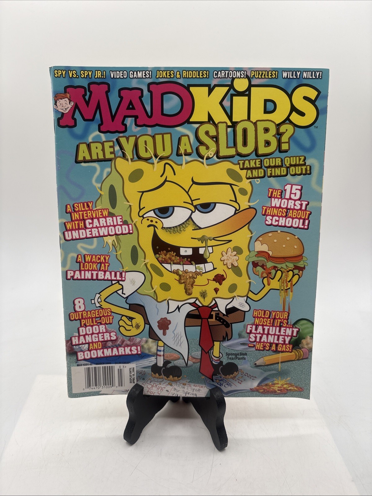 March 2006 Mad Kids Magazine SpongeBob Are You A Slob? #2 W/ Bookmarks