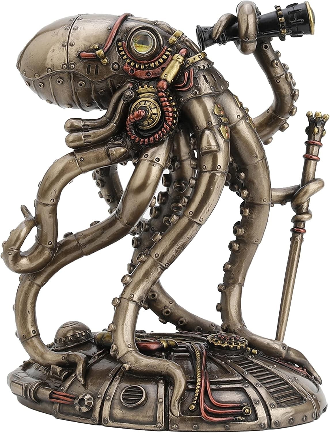 Veronese Design 6 3/4 Inch Tall Steampunk Octopus Space Observer Cold, Bronze
