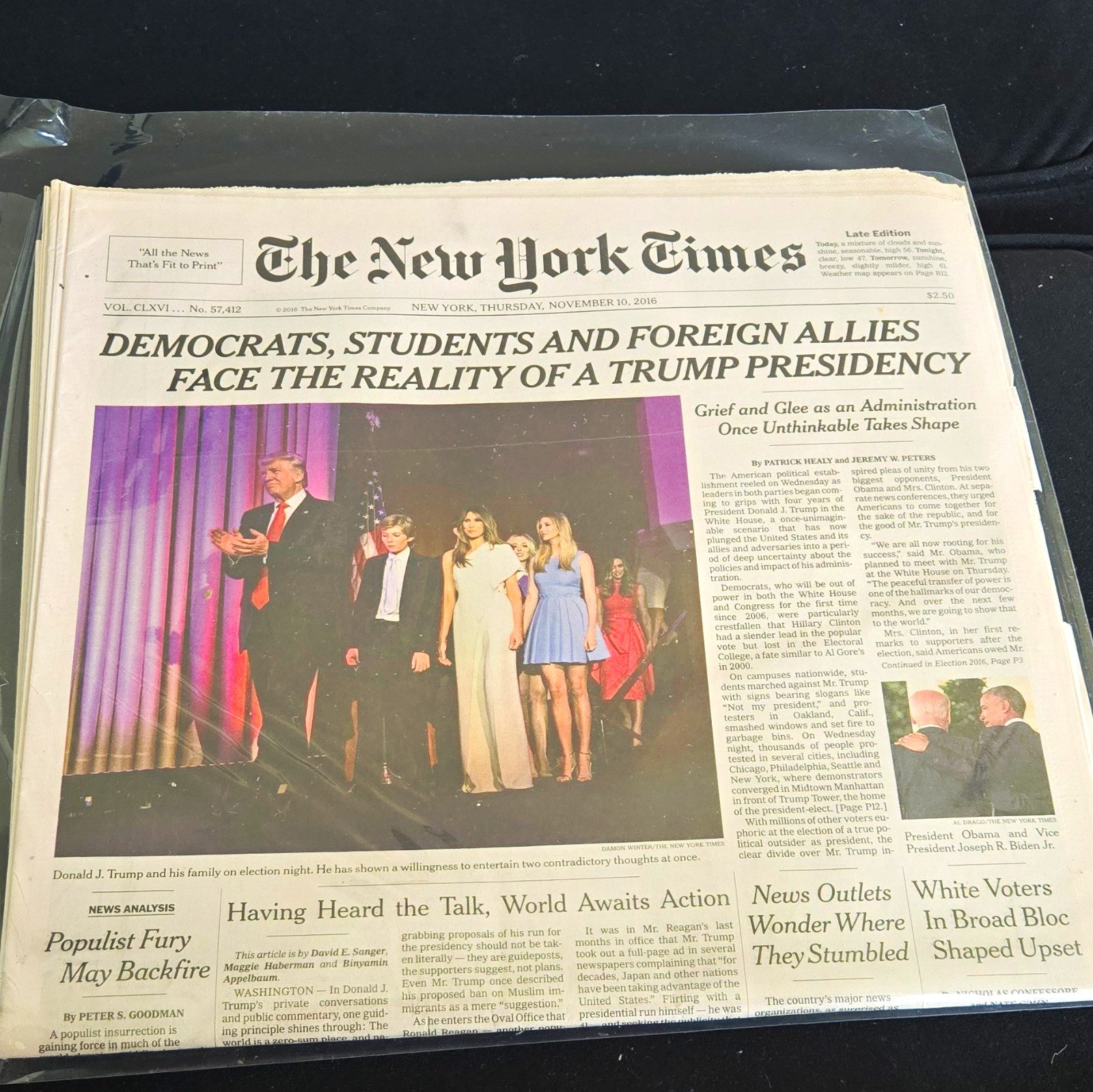 The New York Times Late Edition Thursday November 10, 2016 - Trump Presidency