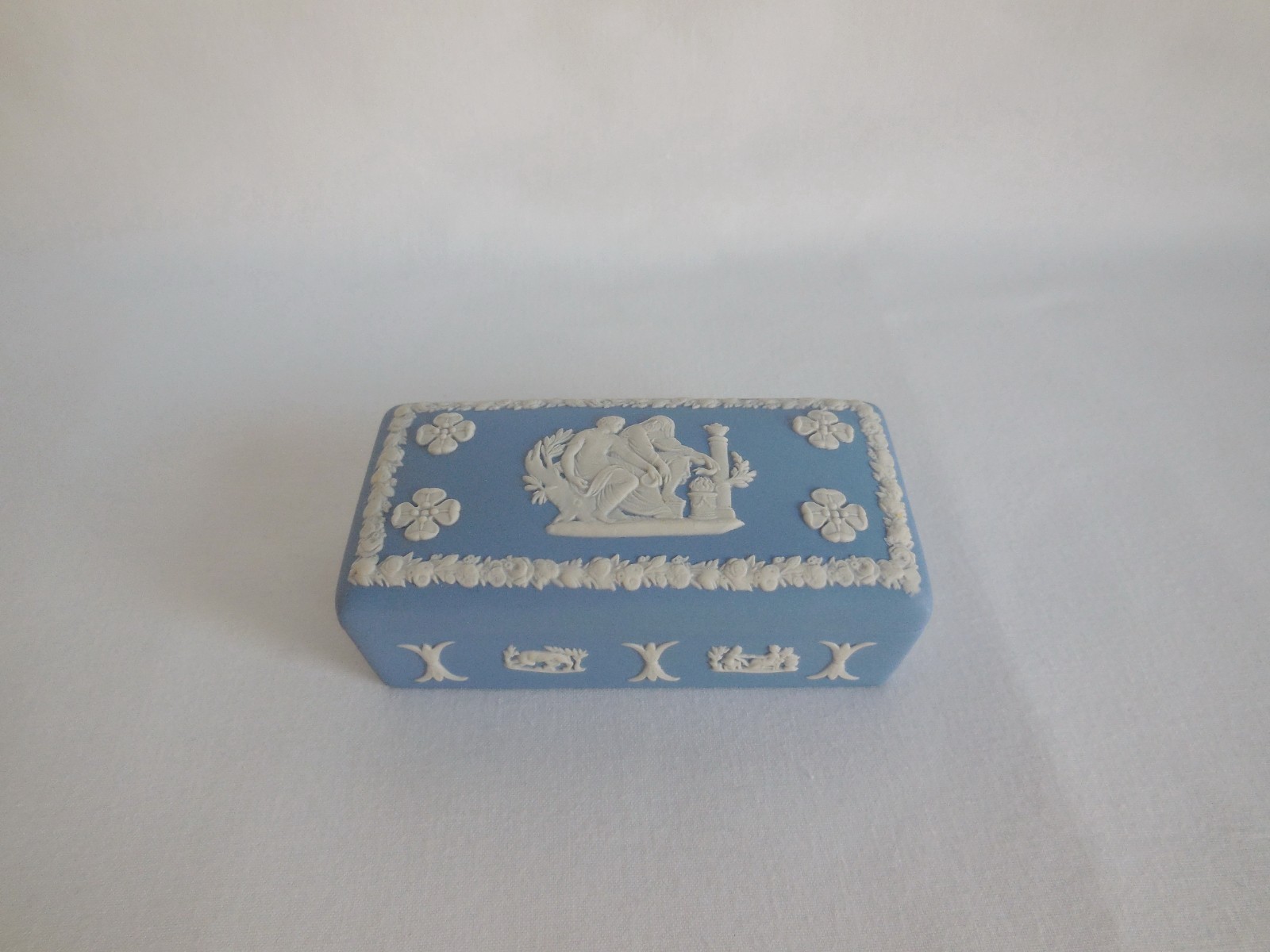 1967 Wedgwood Blue Jasperware Oblong Box