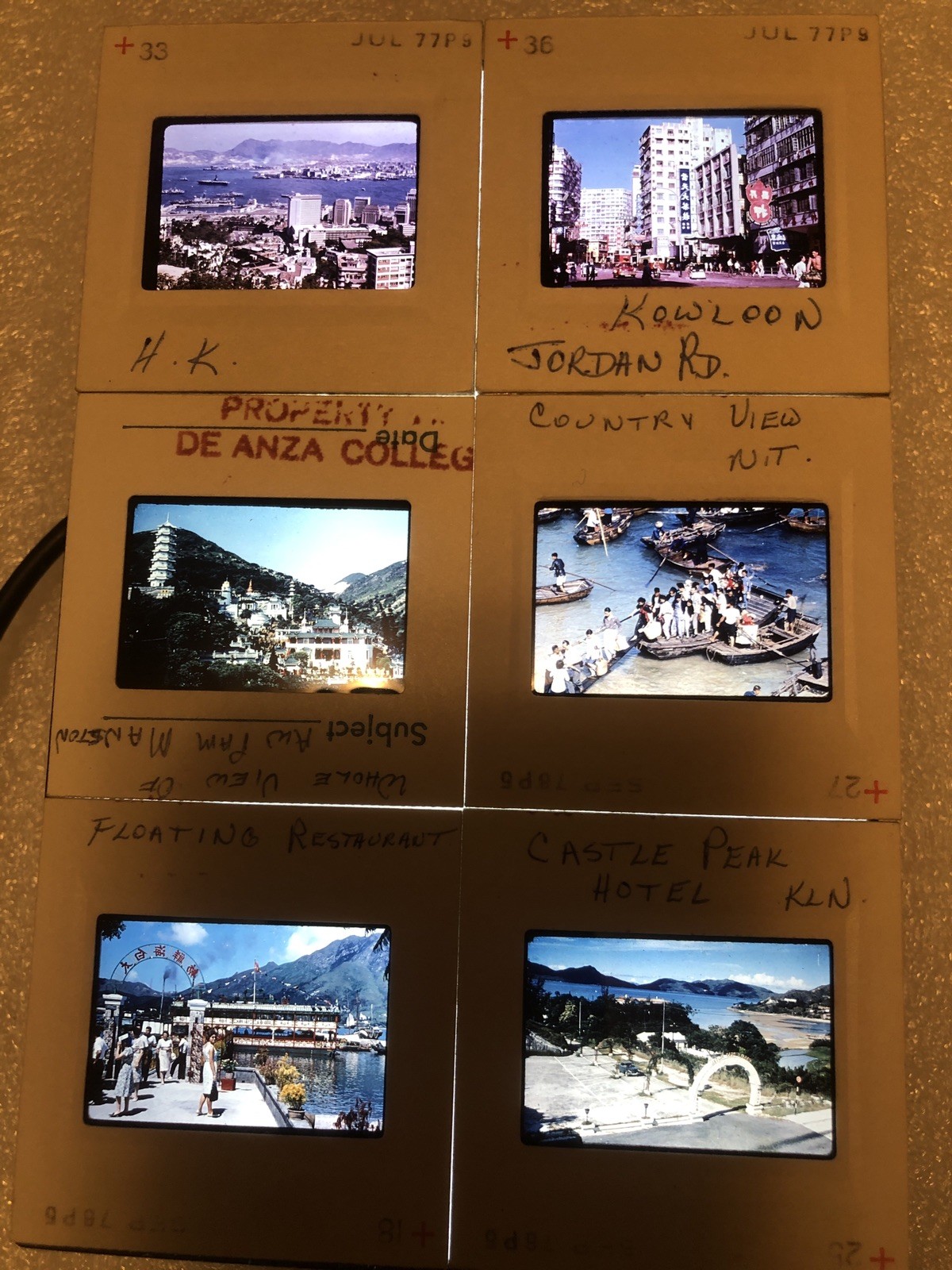 Vintage 1976 35mm Slide Film China Hong Kong Lot A x6