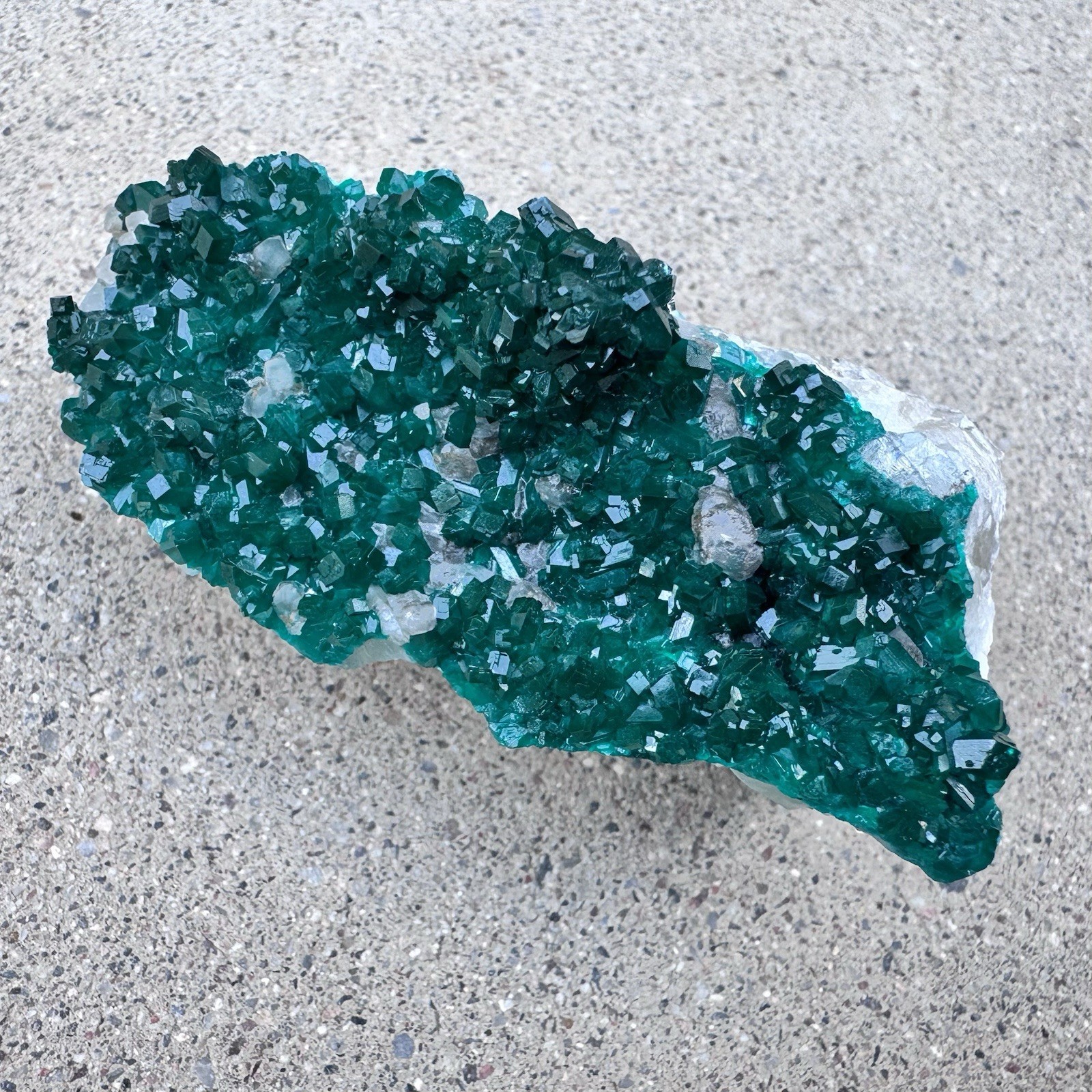 Dioptase with Calcite Mineral Specimen 2.4” 83g Reneville Mine, Kindamba, Congo