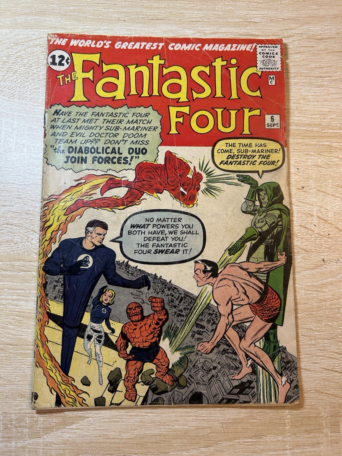 Fantastic Four #6 (Marvel, 1962)  2nd Appearance Doctor Doom Photos of All Pages