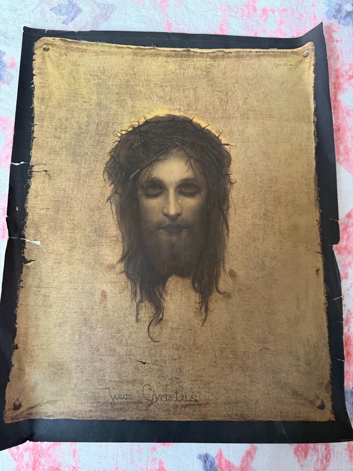 Vintage Poster JESUS CHRISTUS «St. Veronica\'s Handkerchief» ~20x16\