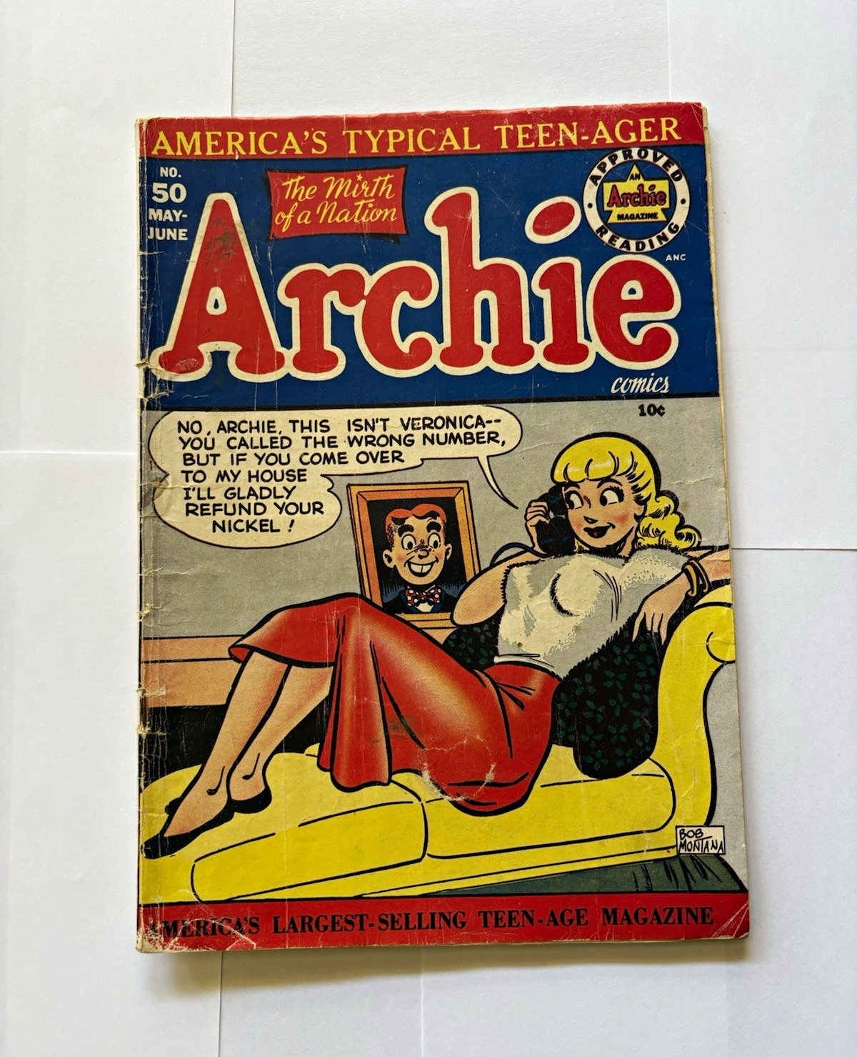 Archie Comics Archie #50 Archie Andrews & Veronica Lodge Bob Montana Golden Age
