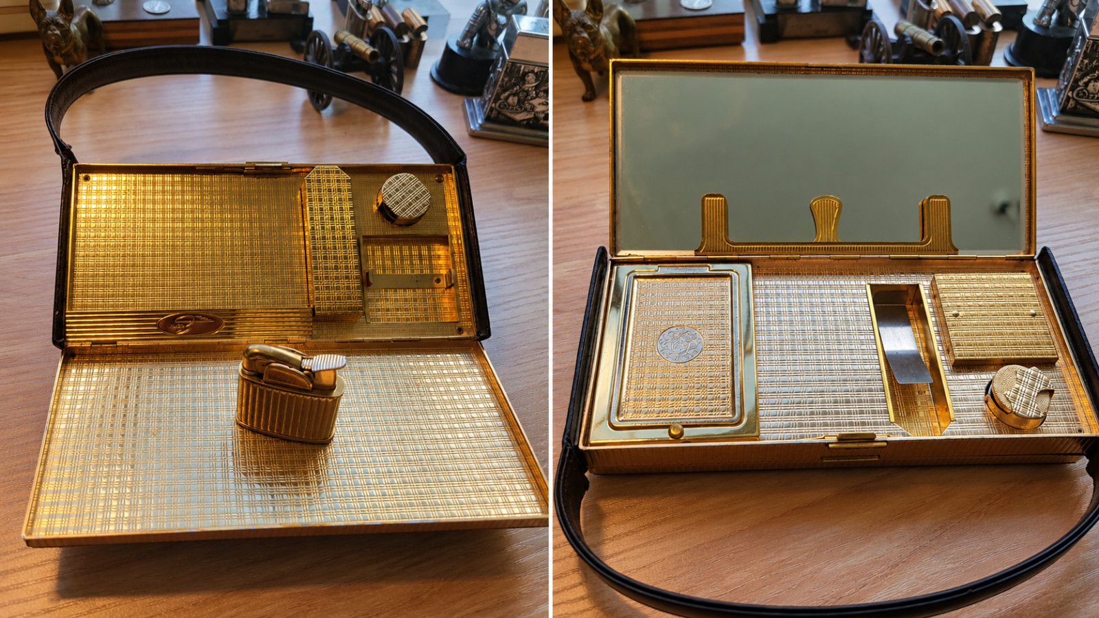 Vintage EVANS 1950s Gold Tone Liltadies Cigarette Case Purse 