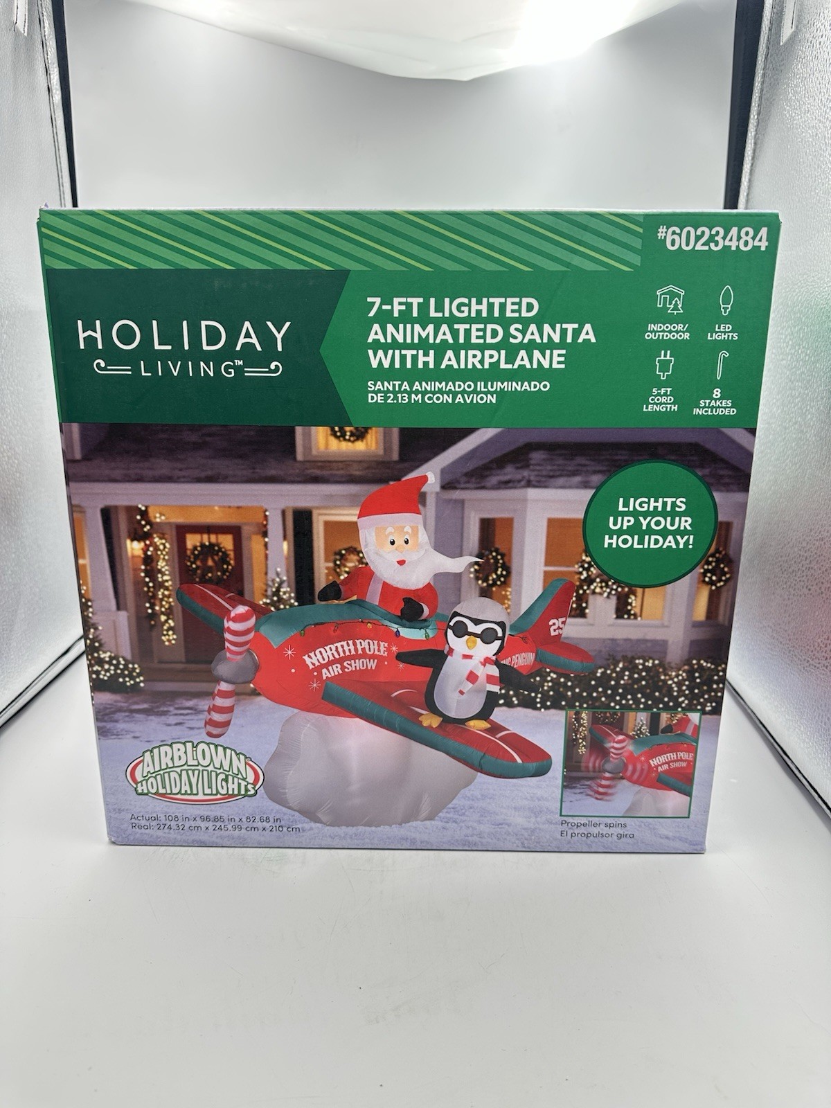 Holiday Living 9.1 ft Animatronic Lighted Christmas Inflatable Santa Air Show