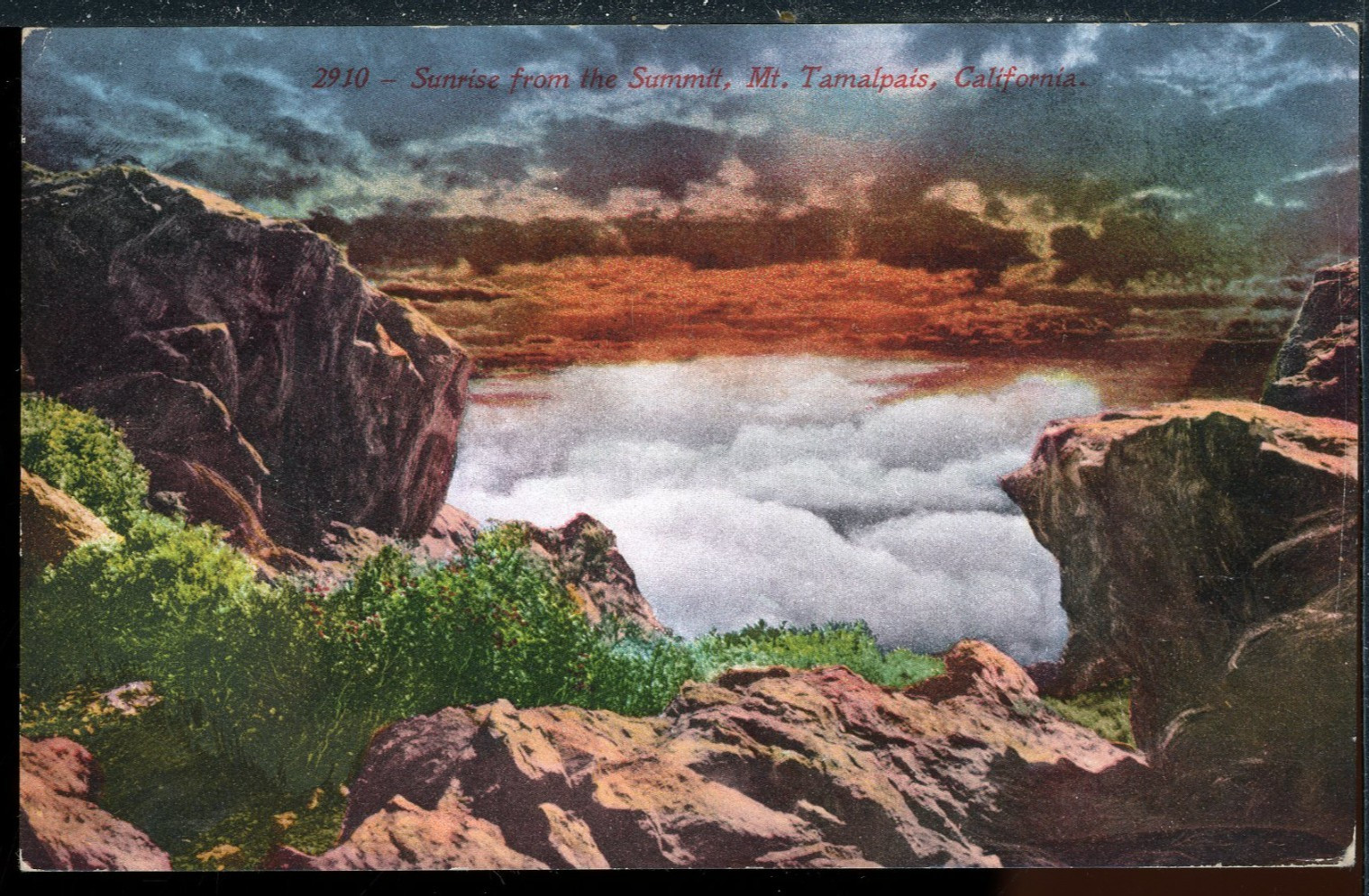 1912 Sunrise From Summit Mt. Tamalpais CA Vintage Mitchell 2910 Postcard A2208