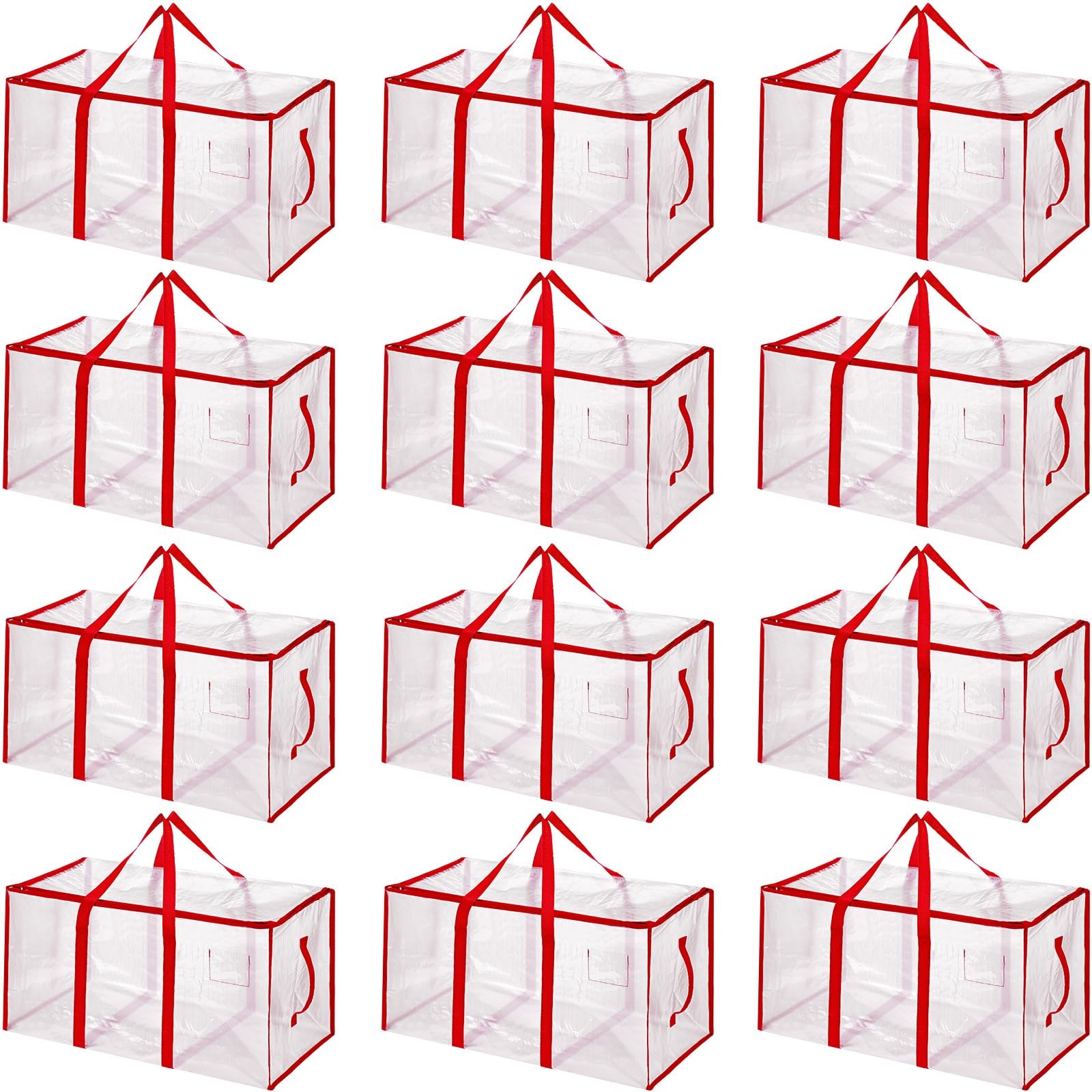 Aliceset 12-Pack Clear Moving Bags 90.84L Heavy Duty Extra Large Storage Totes