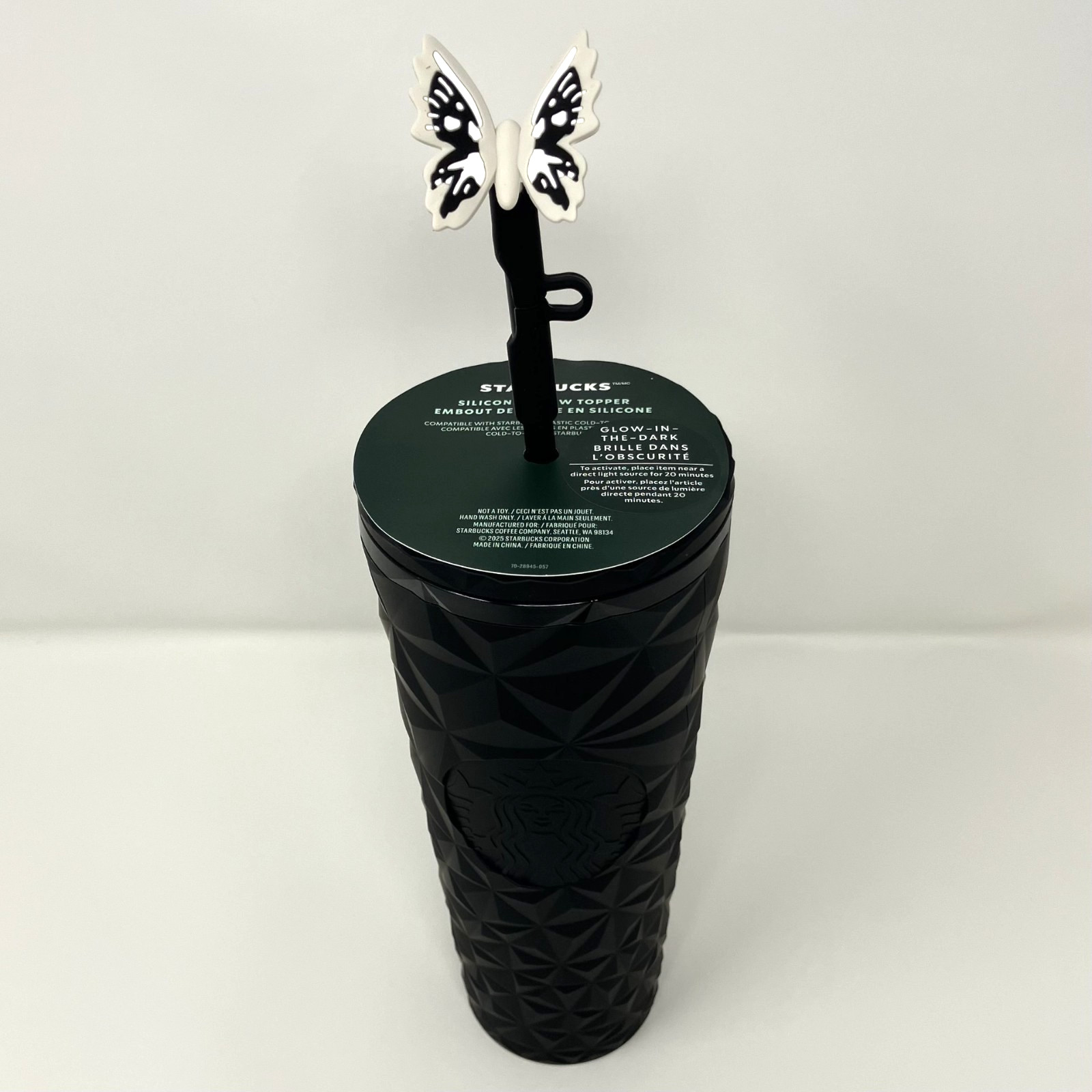 2025 Starbucks Halloween Black Butterfly Prizm Glow In The Dark Tumbler 24oz