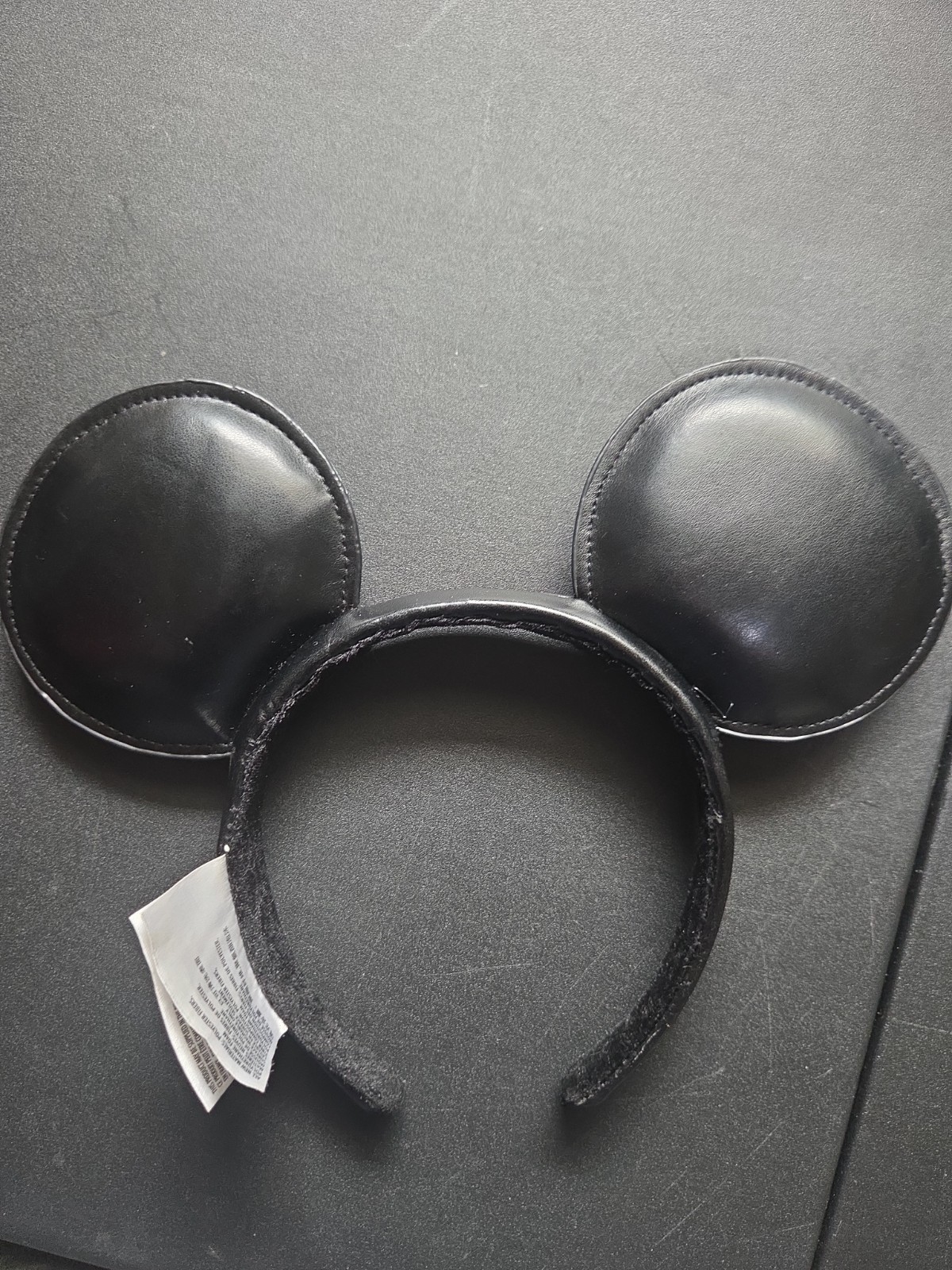 Disney Parks Mickey Mouse Black Vinyl Ears Headband Mickey Mouse on Side