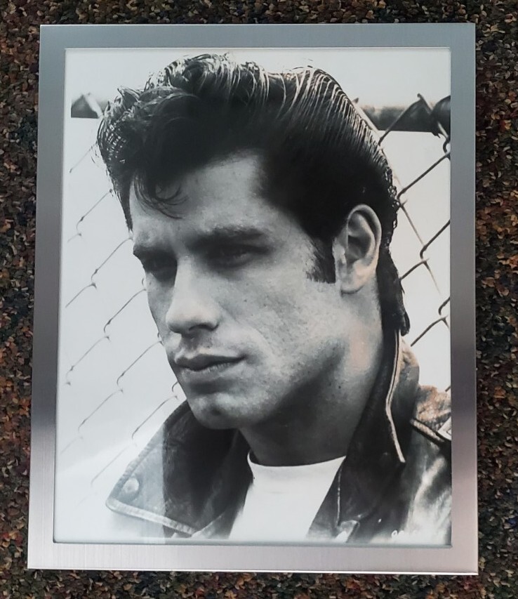 Danny Zuko Grease Poster John Travolta 8x10 Photo Movie Wall or Table Framed