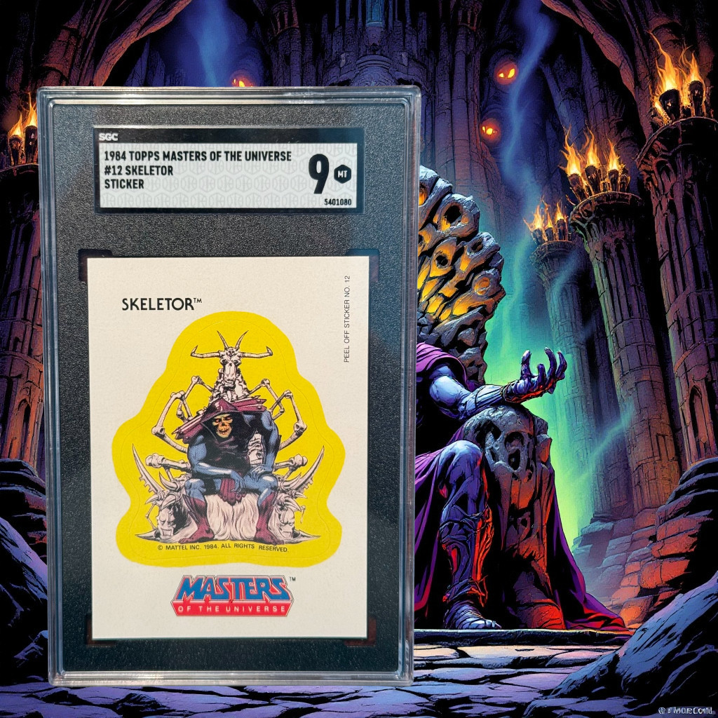 1984 Masters Of The Universe Stickers #12 SKELETOR SGC 9 MINT PoP 10
