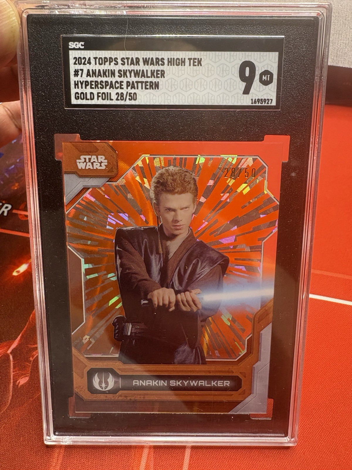 Topps 2024 Star Wars High Tek Anakin Skywalker #7 Hyperspace Gold 28/50 SGC 9