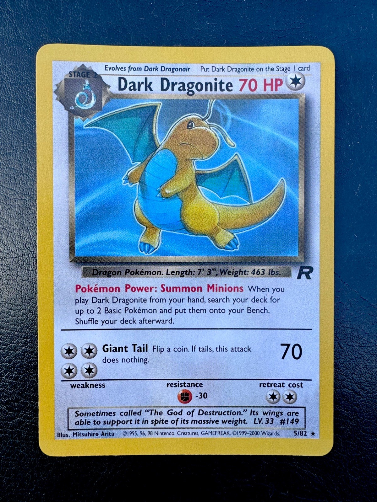 Pokemon Dark Dragonite 5/82 ERROR Non-Holo Team Rocket Unlimited - Raw WoTC