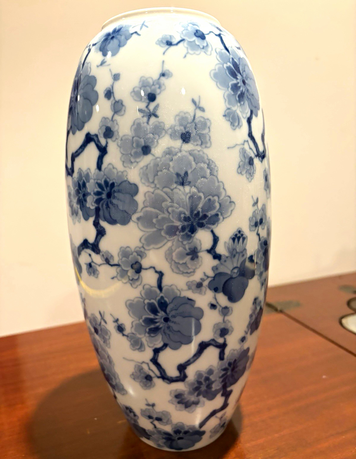 Vintage Heinrich H&C Selb Bavaria Echt Kobalt Blue White Porcelain Vase 12”