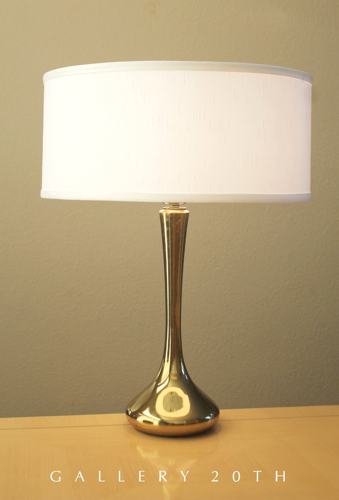 GORGEOUS VINTAGE MID CENTURY BRASS LAUREL TABLE LAMP 70S MCM 60s ATOMIC