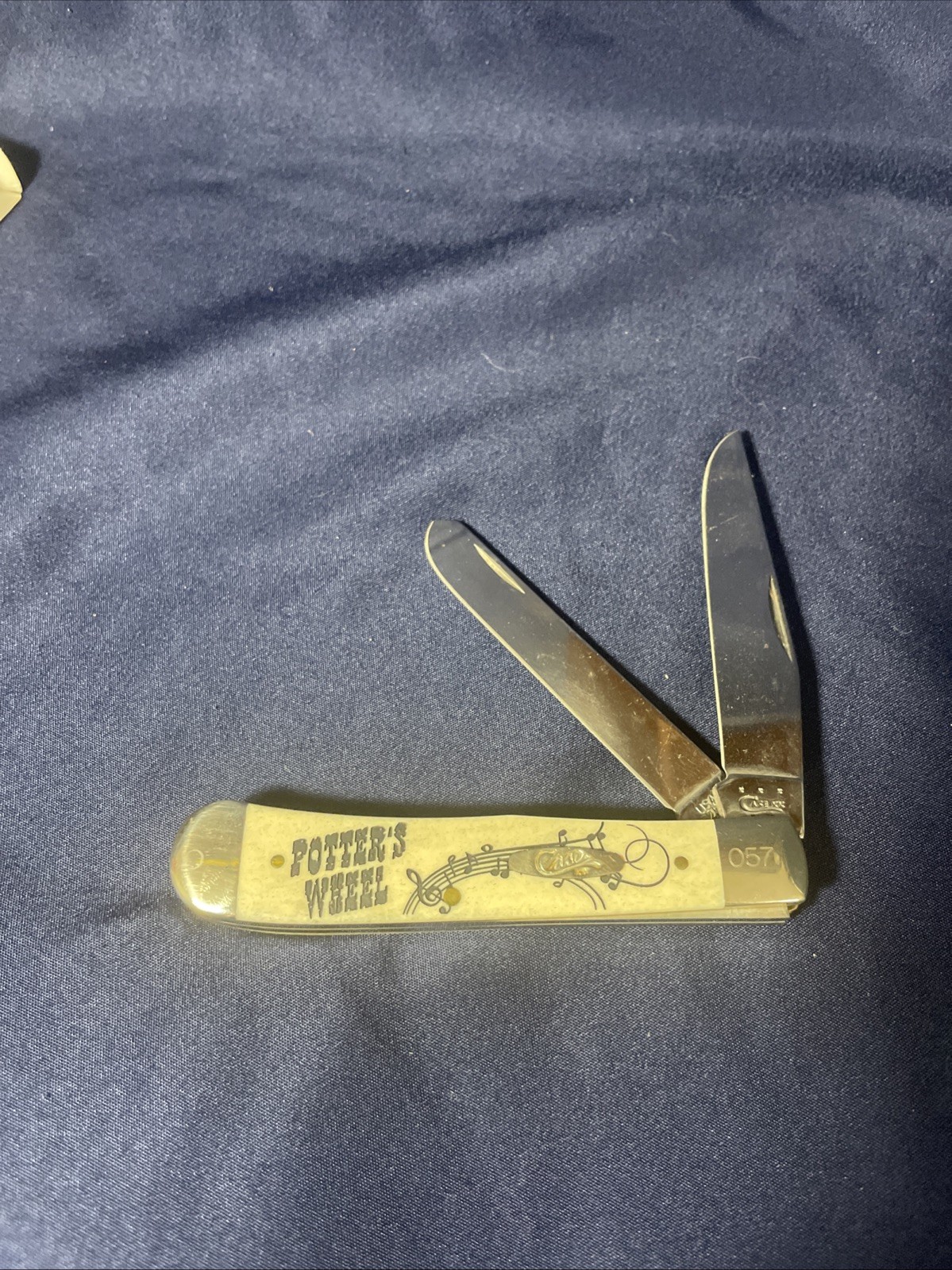 Case XX 2014 Potters Wheel Trapper Knife 6254 SS Smooth Bone Serial 57 SFO