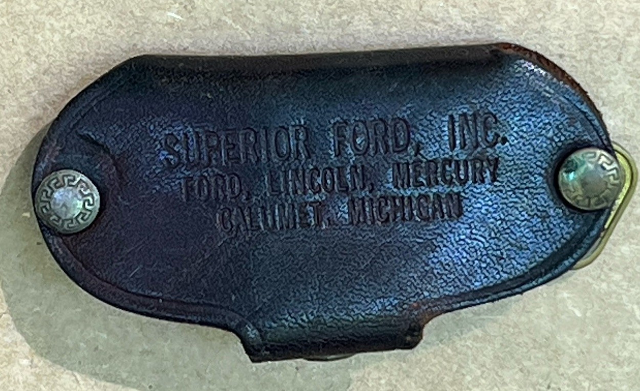 vintage superior ford inc calumet michigan leather key fob upper peninsula