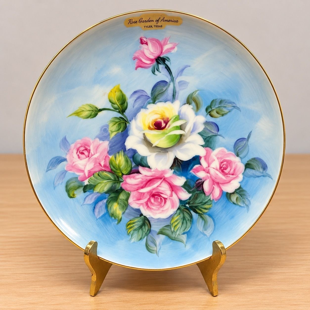 Lefton China Hand-Painted Rose Decorative Plate (Pattern SL2816)
