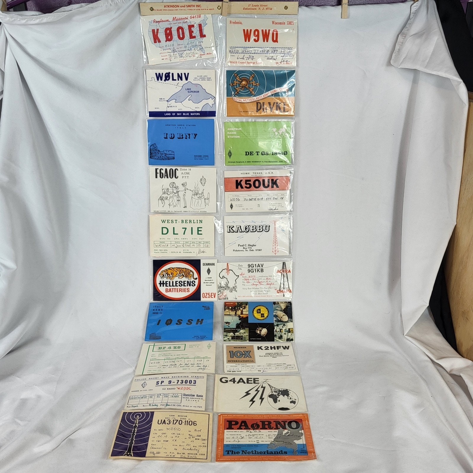 VTG Ham Radio QSL Cards 1960s–1970s International & U.S. Amateur Radio Lot Of 20
