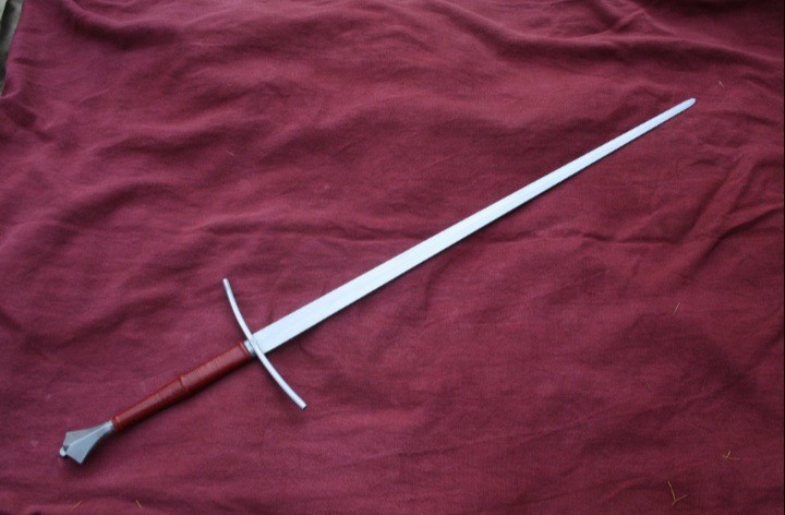 Medieval Long Sword with Fish Tail Pommel , Handcrafted LARP HEMA Practice 