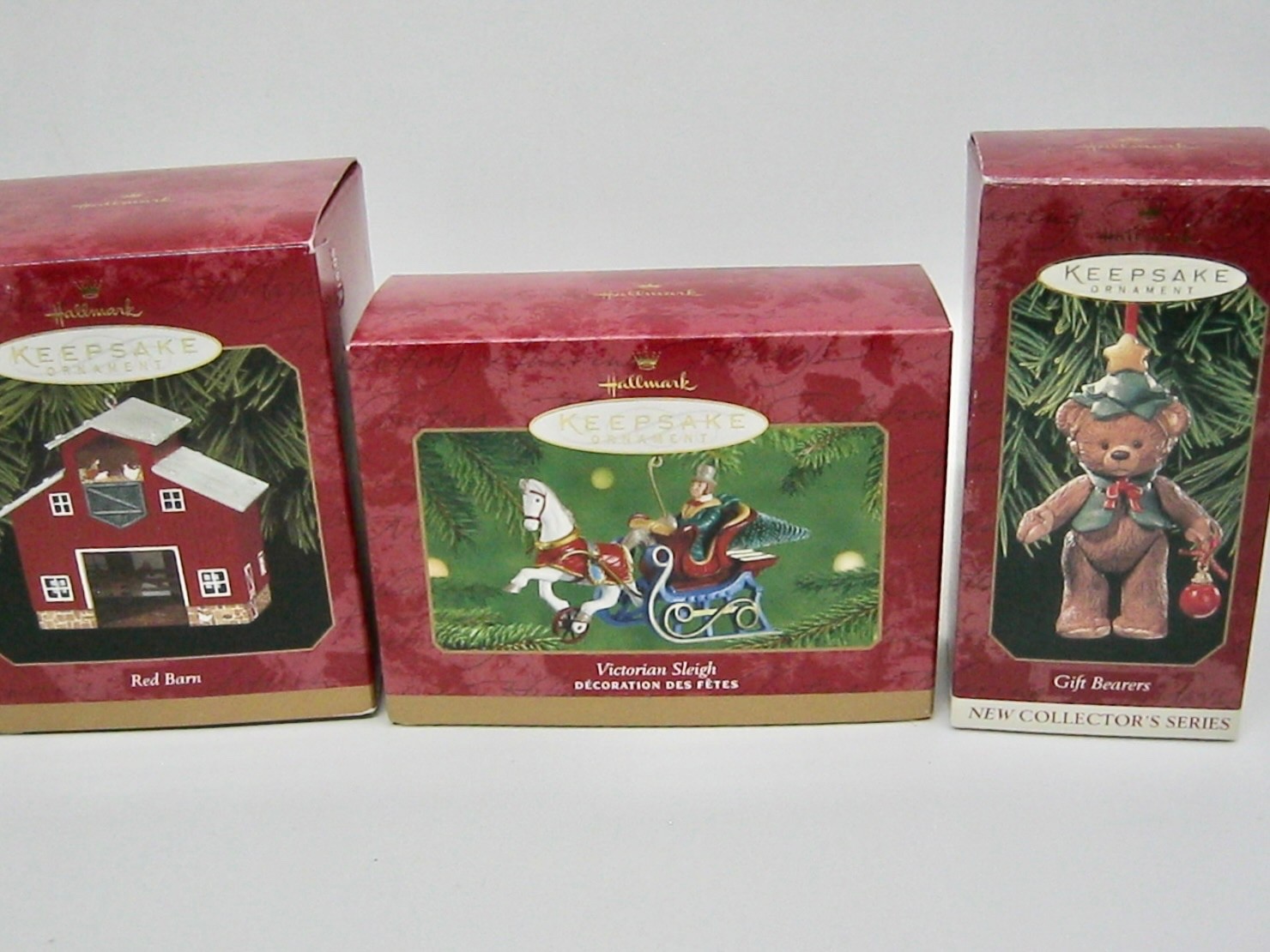 3 Hallmark Keepsake Vintage 1999-2001 Christmas Ornaments In Original Boxes