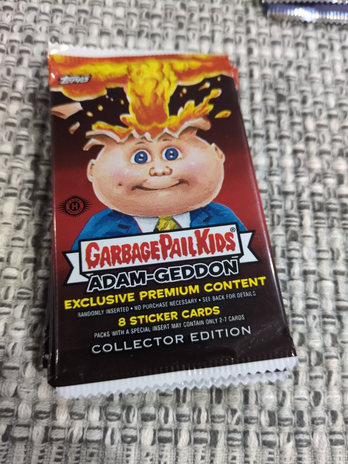2017 Topps GPK Adam-Geddon 8 Sticker Cards Collector Edition